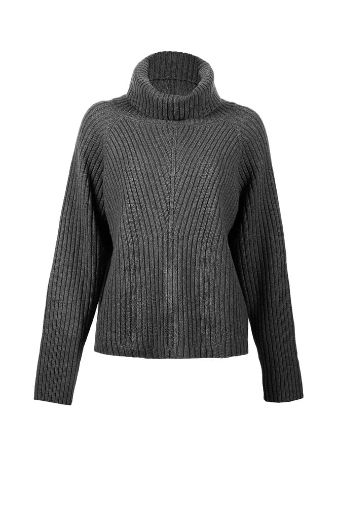 Signe Roll Neck Black Melange Thumbnail