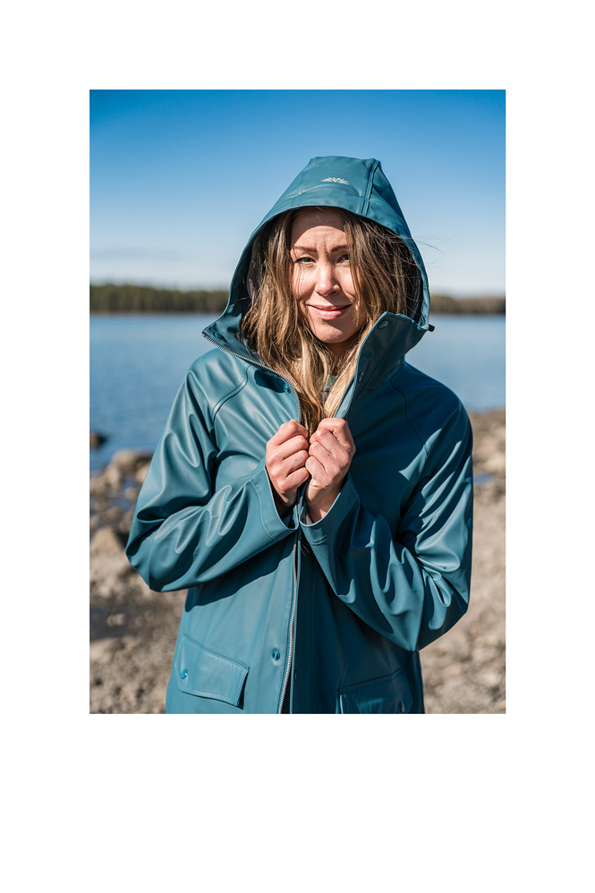 Ginny Rain Coat Blue Denim Thumbnail
